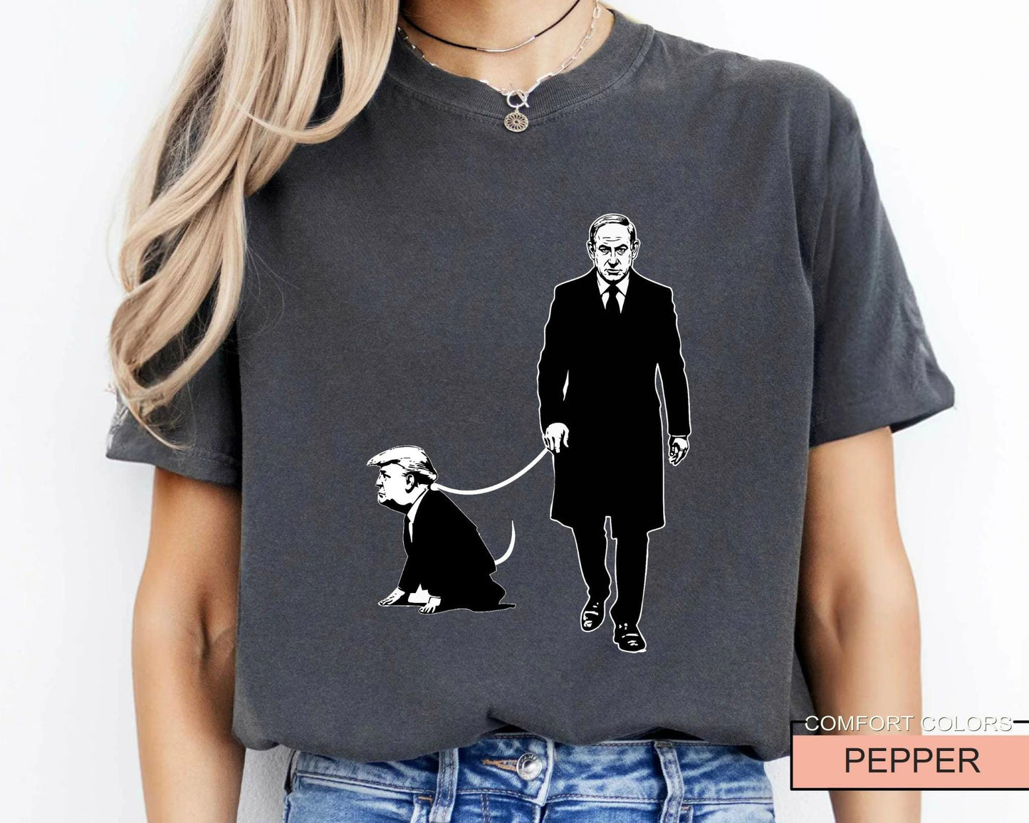 Trump is Netanyahu's Dog Anti Trump Shirt, Funny Political FDT Anti-Israel Outfit