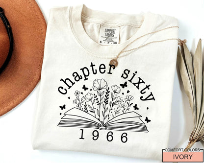 60th Birthday Floral T-Shirt: Vintage 1966 Turning Sixty Tee