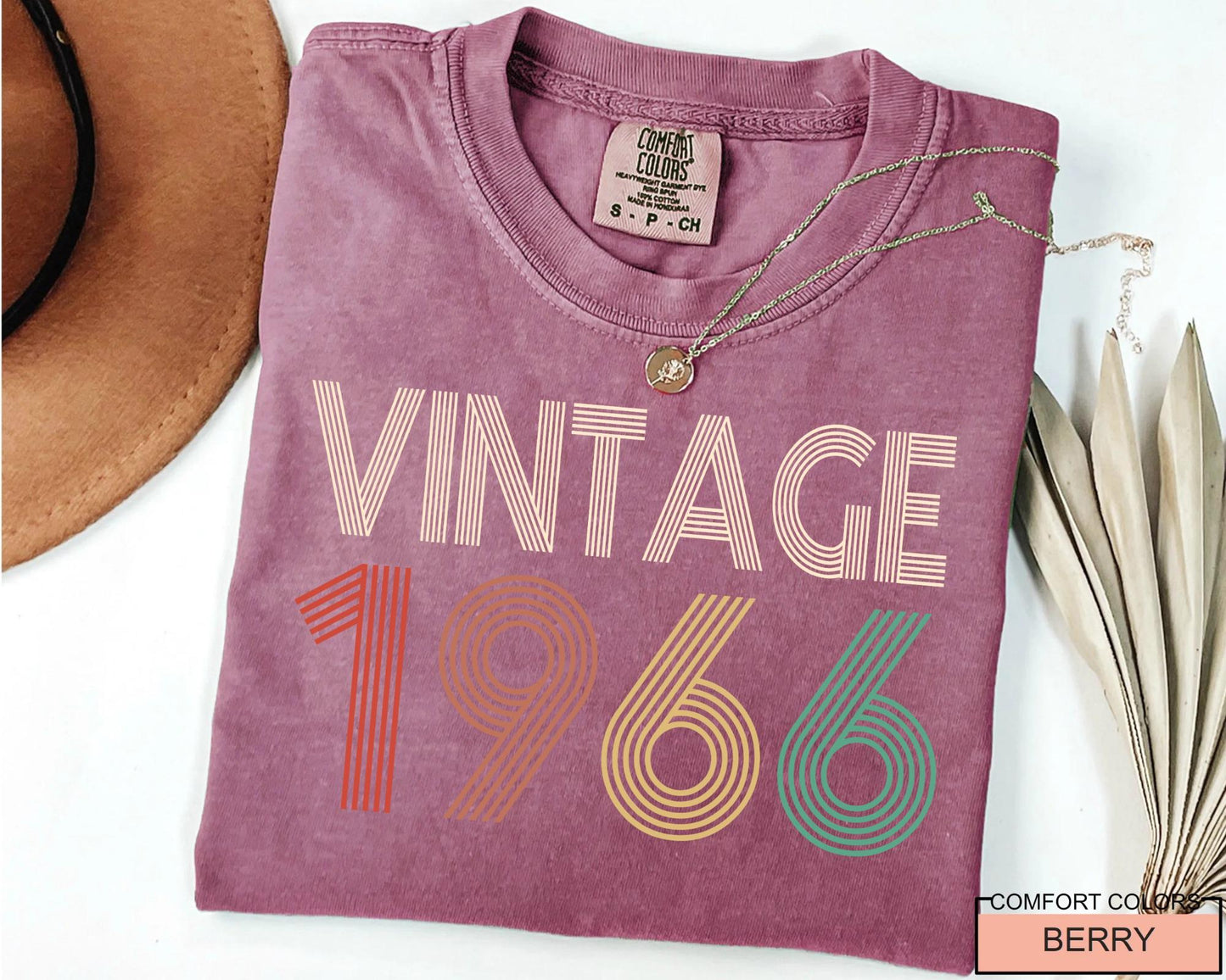 Custom Year 1966 Tee : Womens Vintage 60th Birthday Shirt