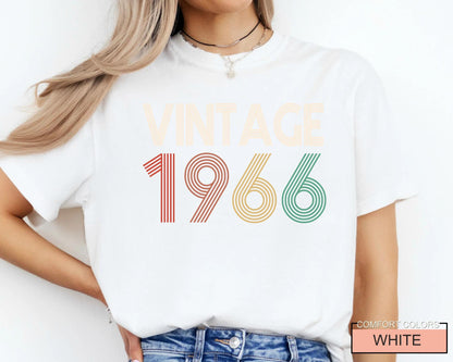 Custom Year 1966 Tee : Womens Vintage 60th Birthday Shirt