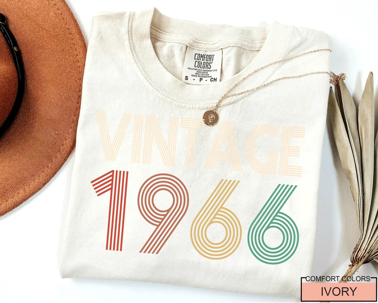 Custom Year 1966 Tee : Womens Vintage 60th Birthday Shirt