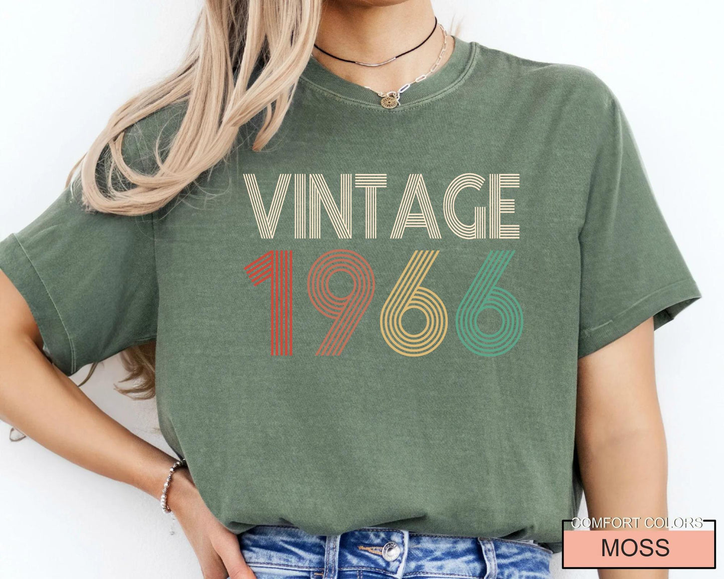 Custom Year 1966 Tee : Womens Vintage 60th Birthday Shirt