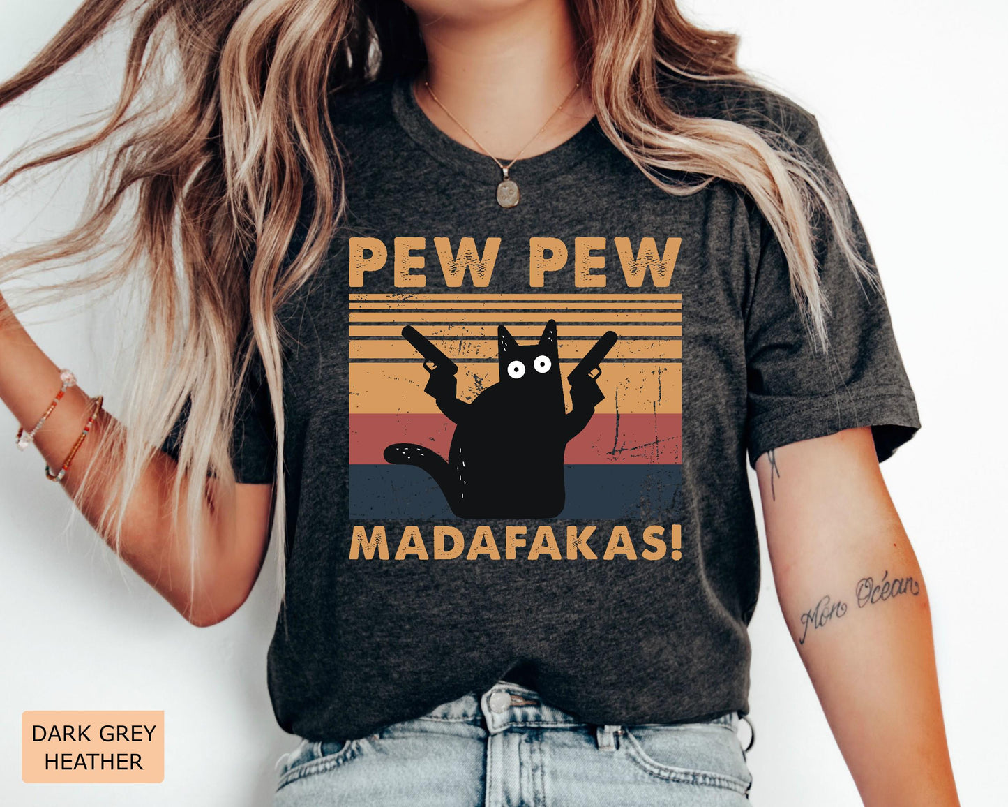 Pew Pew Madafakas Cat T-Shirt - Funny Animal Lover Tee