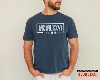 50 Years Old Birthday Shirt, Personalizable Year Roman Numeral Tee for Grandpa
