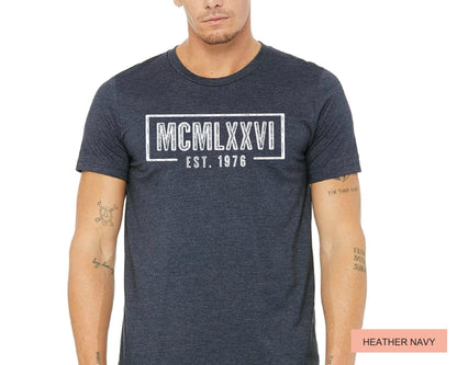 50 Years Old Birthday Shirt, Personalizable Year Roman Numeral Tee for Grandpa