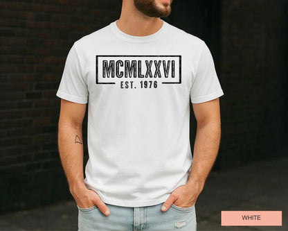 50 Years Old Birthday Shirt, Personalizable Year Roman Numeral Tee for Grandpa