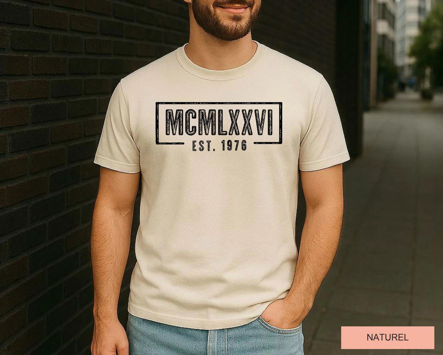 50 Years Old Birthday Shirt, Personalizable Year Roman Numeral Tee for Grandpa