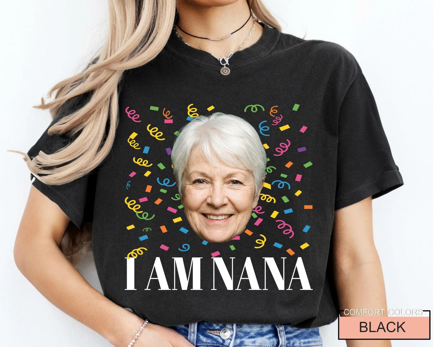 Grandmother Custom Year 75th Birthday Crew Shirt - Photo Matching Grandma Celebration Outfit