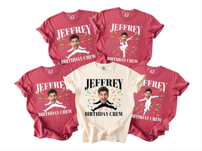 Funny Birthday Man Face Photo Shirt, Matching Birthday Party Boy Group Tee