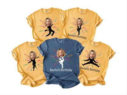 Personalized Dancing Face Party Shirt, Custom Birthday Crew Photo Tee, Mother Silhouette Top