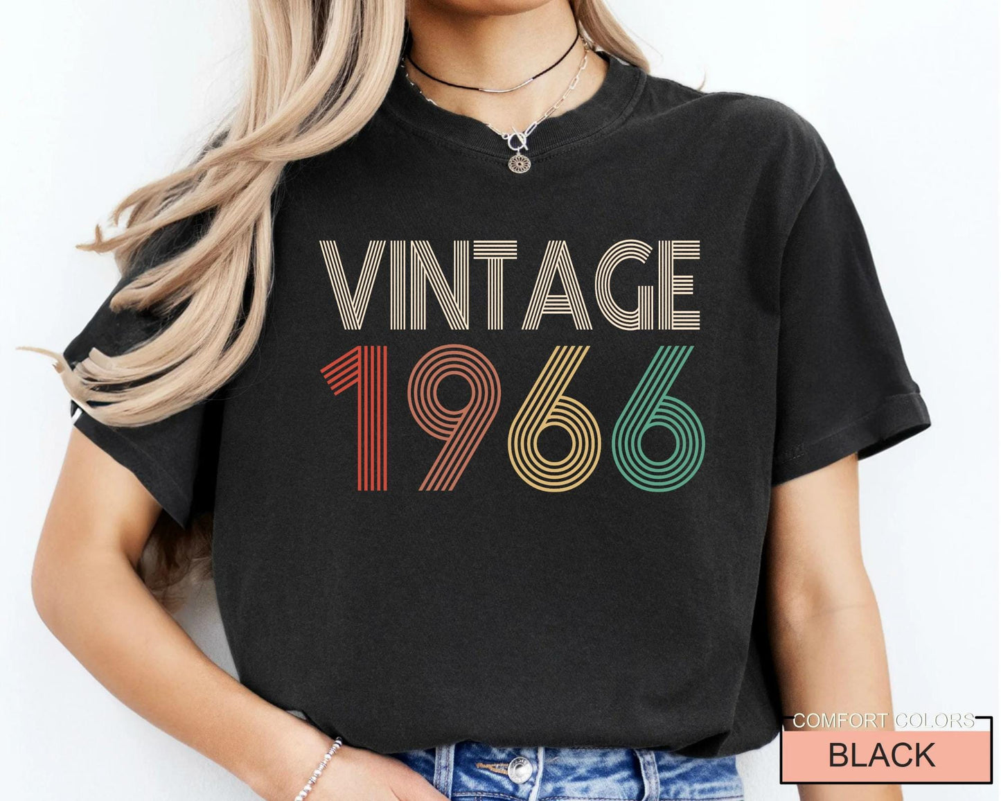 Custom Year 1966 Tee : Womens Vintage 60th Birthday Shirt