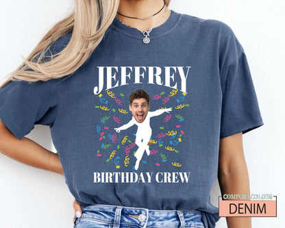 Funny Birthday Man Face Photo Shirt, Matching Birthday Party Boy Group Tee