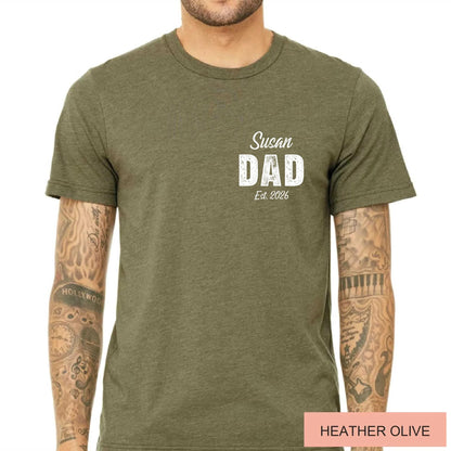 Personalized Dad Est. Shirt – Custom Kids' Names New Father Tee