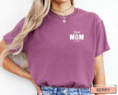 Personalized Mom Est Year Shirt for New Pregnant Mother, Custom Child Name New Mama Tee