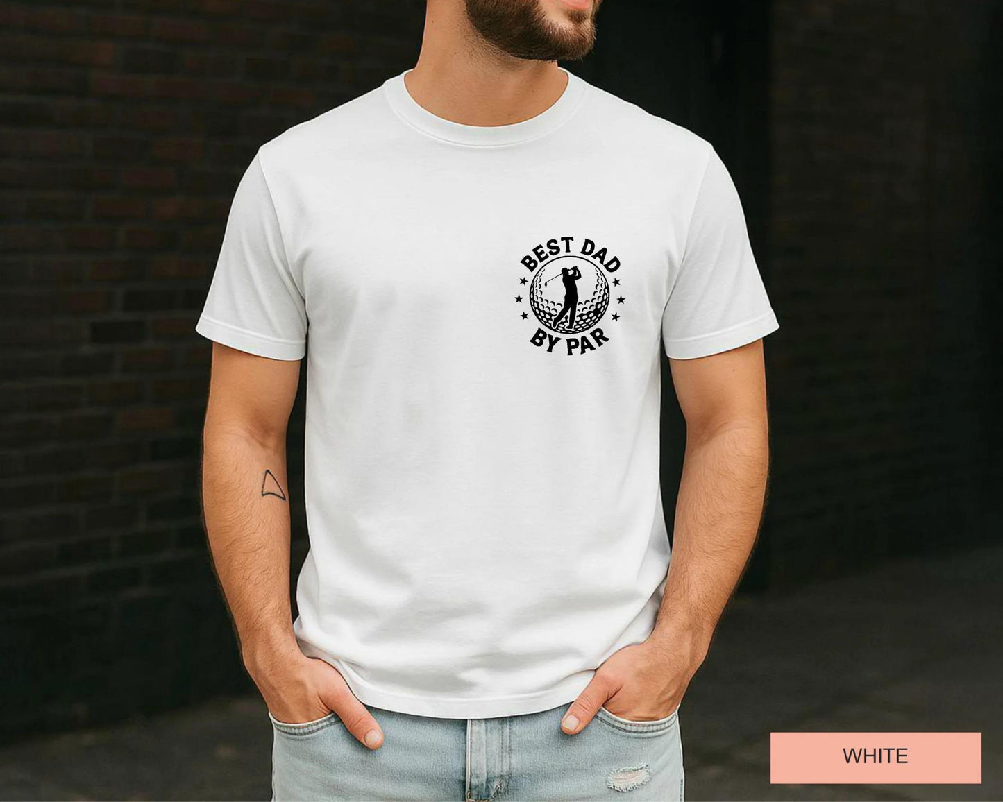 Best Dad By Par Golf Shirt, Retro Golfing Father Tee,