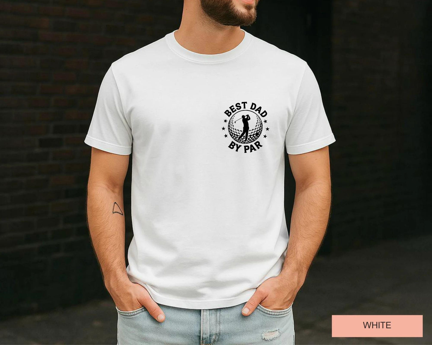 Best Dad By Par Golf Shirt, Retro Golfing Father Tee,