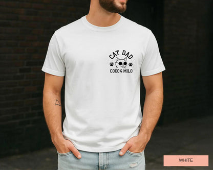Custom Cat Dad Shirt, Personalized Kitten Lover Tee with Cat Names