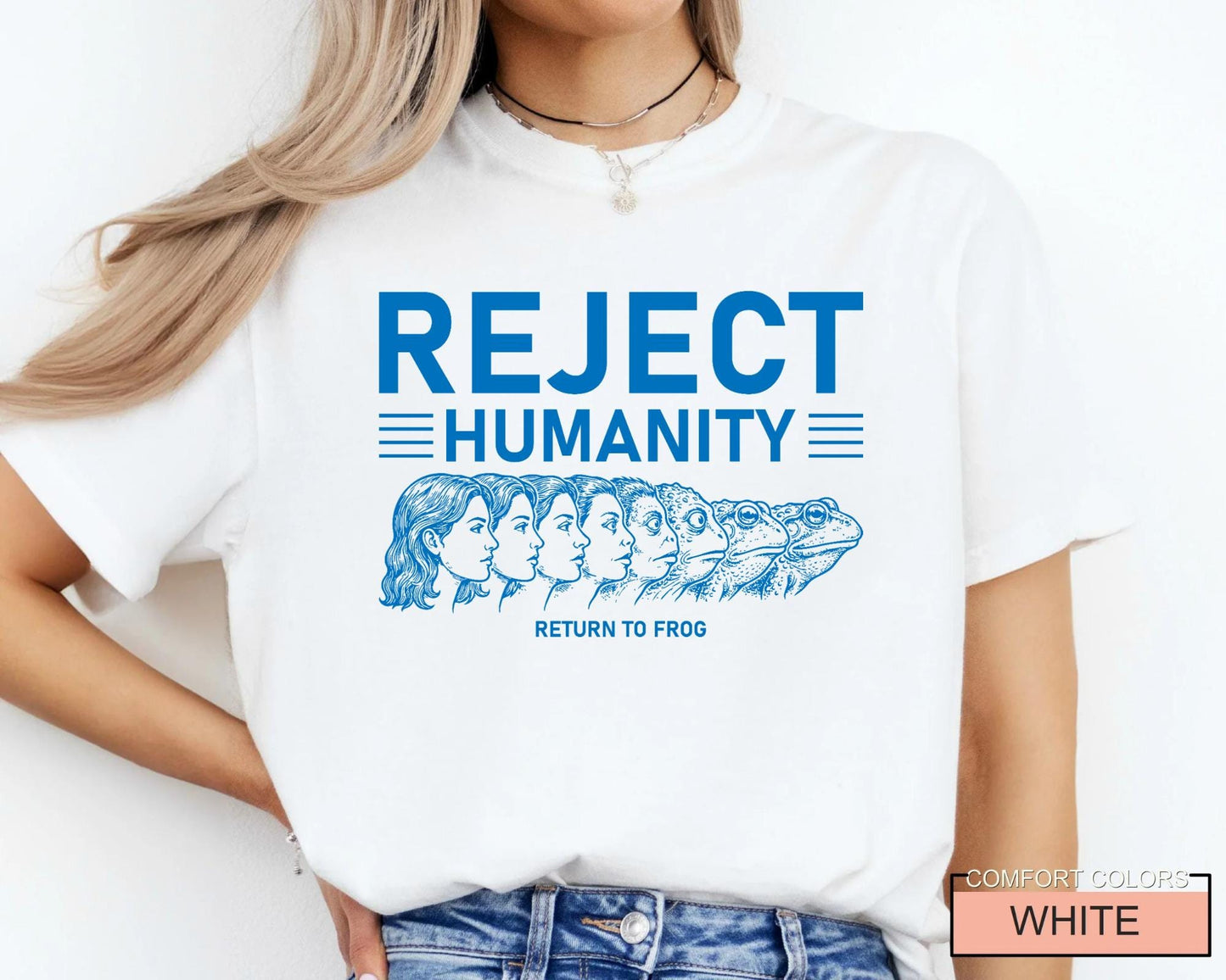 Reject Humanity Return To Frog Shirt, Funny Meme Frog Lover Reverse Evolution Tee