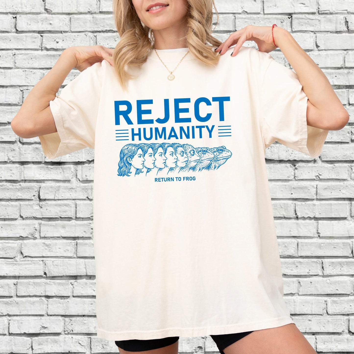 Reject Humanity Return To Frog Shirt, Funny Meme Frog Lover Reverse Evolution Tee