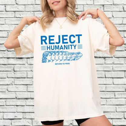 Reject Humanity Return To Frog Shirt, Funny Meme Frog Lover Reverse Evolution Tee