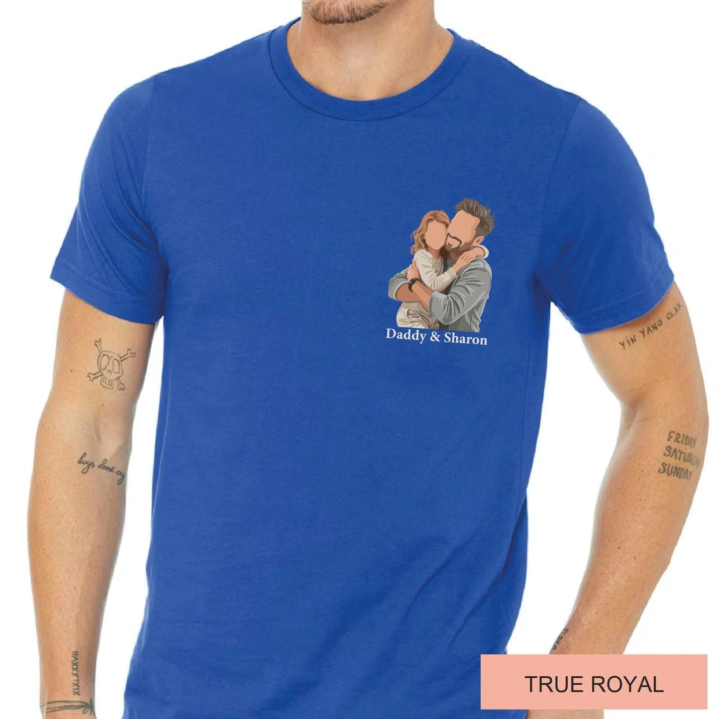 Custom Faceless Dad & Kid Portrait Shirt – Personalized Gift