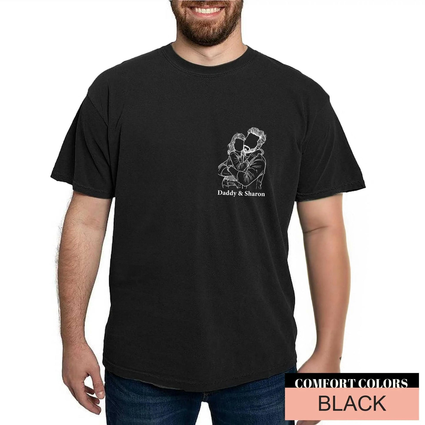 Custom Father Daughter Portrait Shirt – Personalized Line Art Tee