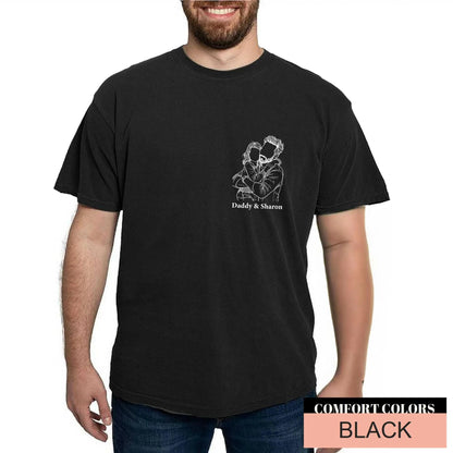 Custom Father Daughter Portrait Shirt – Personalized Line Art Tee