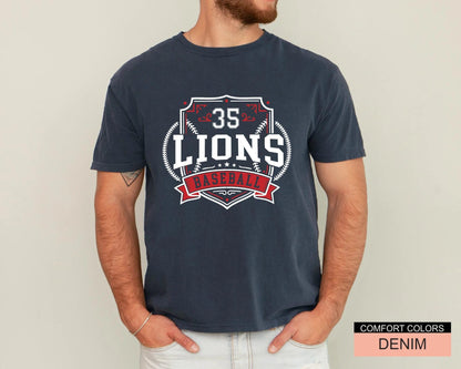 Custom Baseball Mascot Shirt, Personalized Team Number Game Day Baseball Mom Tee, Vintage School Spirit Apparel