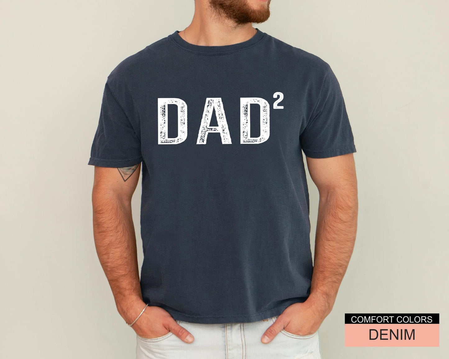 Dad Squared Shirt: Father of Two, Comfort Colors Tee