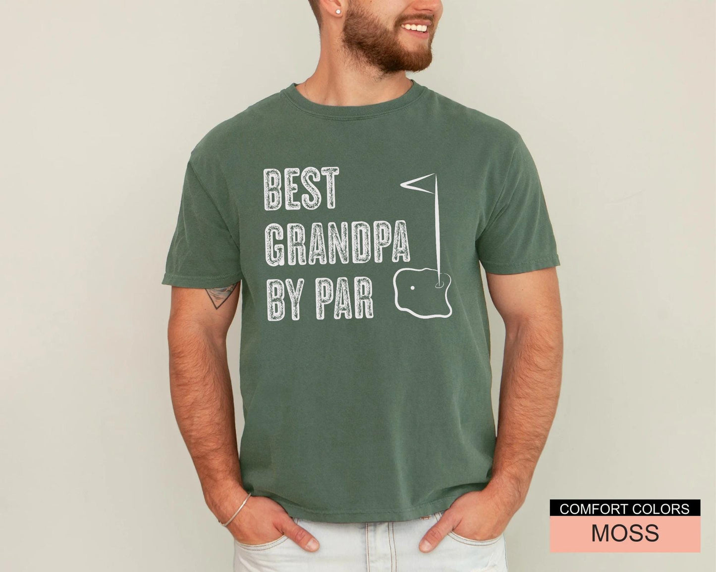 Best Grandpa By Par Shirt, Golf Player Grandpa Golf Gift Shirt, Custom Grandpa Gift Golfing Shirt, Golf Player Papa Gift for Father's Day