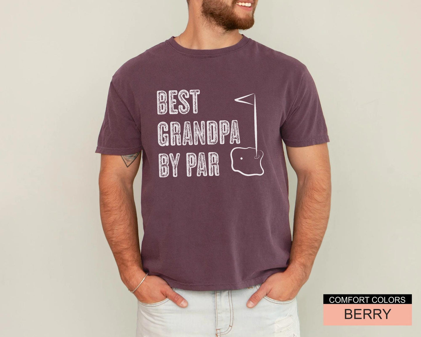 Best Grandpa By Par Shirt, Golf Player Grandpa Golf Gift Shirt, Custom Grandpa Gift Golfing Shirt, Golf Player Papa Gift for Father's Day