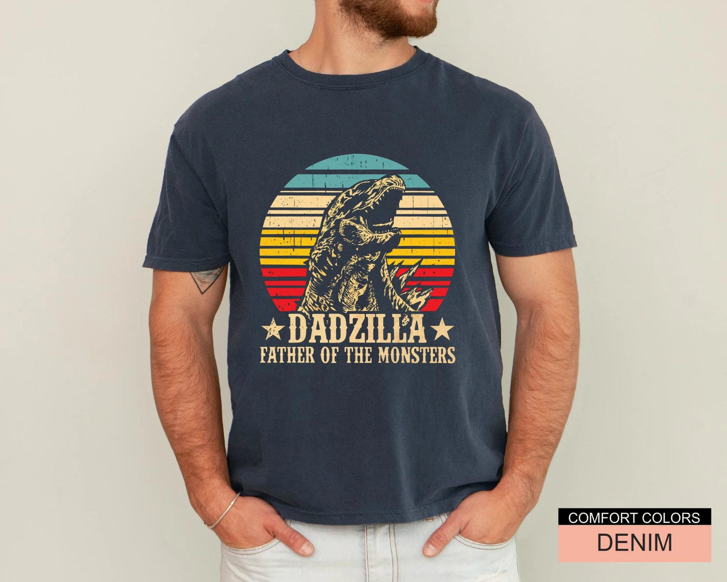 Funny Dadzilla T-Shirt: Father of Monsters, Dad Birthday Gift