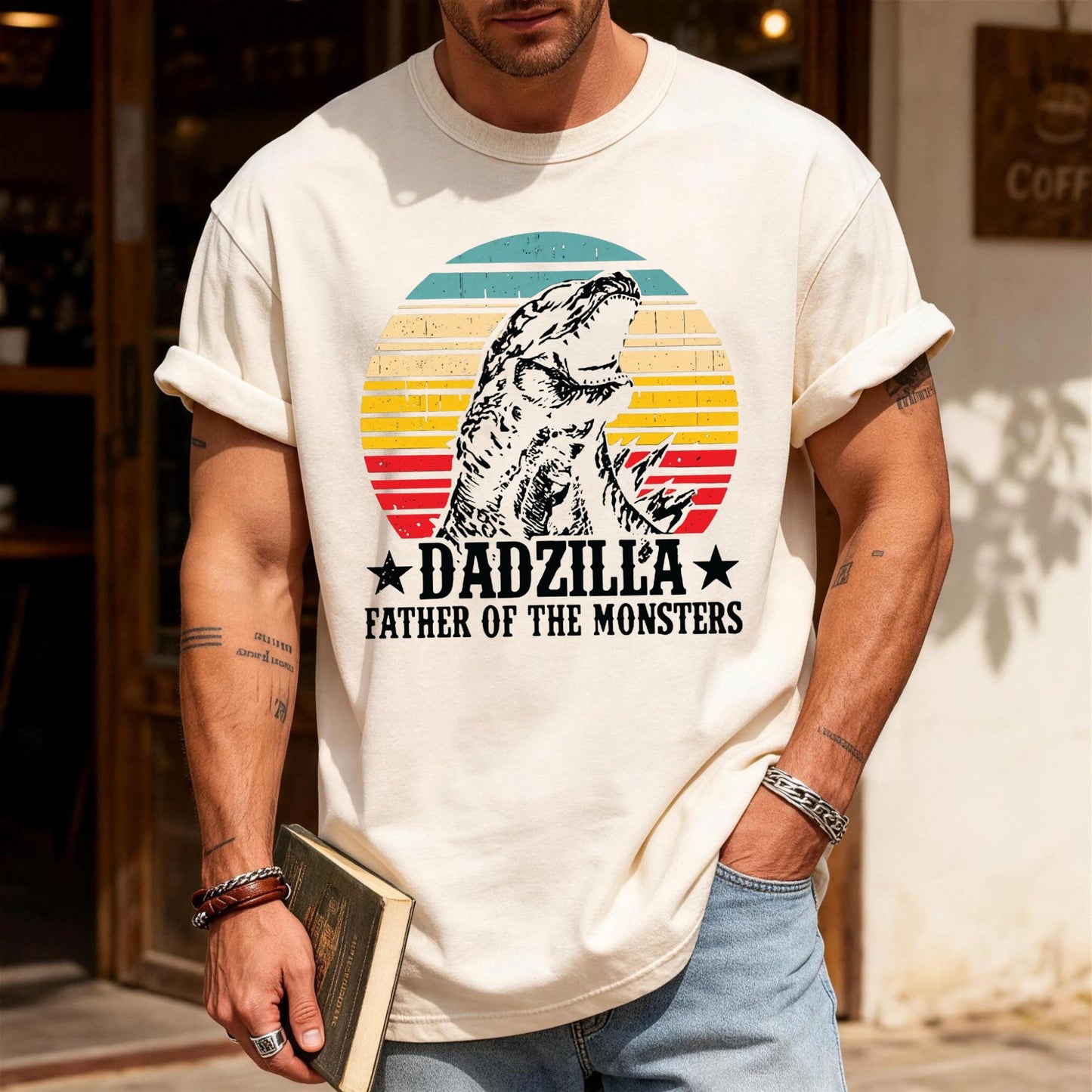 Funny Dadzilla T-Shirt: Father of Monsters, Dad Birthday Gift