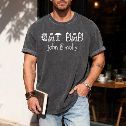 Custom Cat Dad Shirt with Cat Names, Personalized Cat Dad Shirt Gift, Cat Father Present, Cute New Cat Owner Shirt, Best Cat Dad Ever Shirt
