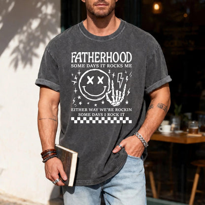 Funny Punk Rock Dad T-Shirt, Skeleton Hand, Father's Day Gift