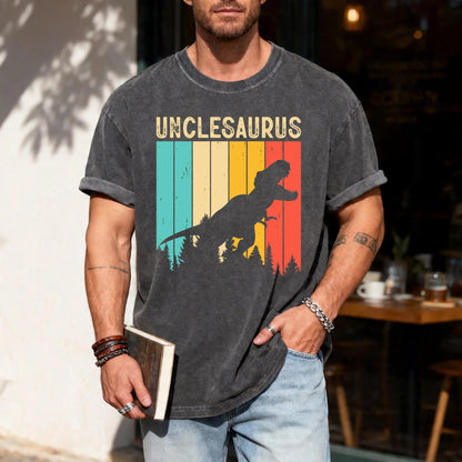 Unclesaurus Dinosaur Shirt for Uncle, Funny Retro T-Rex Uncle Gift, Cool Uncle Shirt for Birthday, Father's Day Baby Announcement Uncle Gift