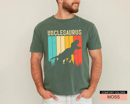 Unclesaurus Dinosaur Shirt for Uncle, Funny Retro T-Rex Uncle Gift, Cool Uncle Shirt for Birthday, Father's Day Baby Announcement Uncle Gift