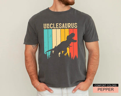 Unclesaurus Dinosaur Shirt for Uncle, Funny Retro T-Rex Uncle Gift, Cool Uncle Shirt for Birthday, Father's Day Baby Announcement Uncle Gift