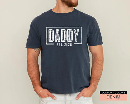 Promoted to Daddy 2026 Shirt, New Father Est Year Tee, Pregnancy Reveal for Husband