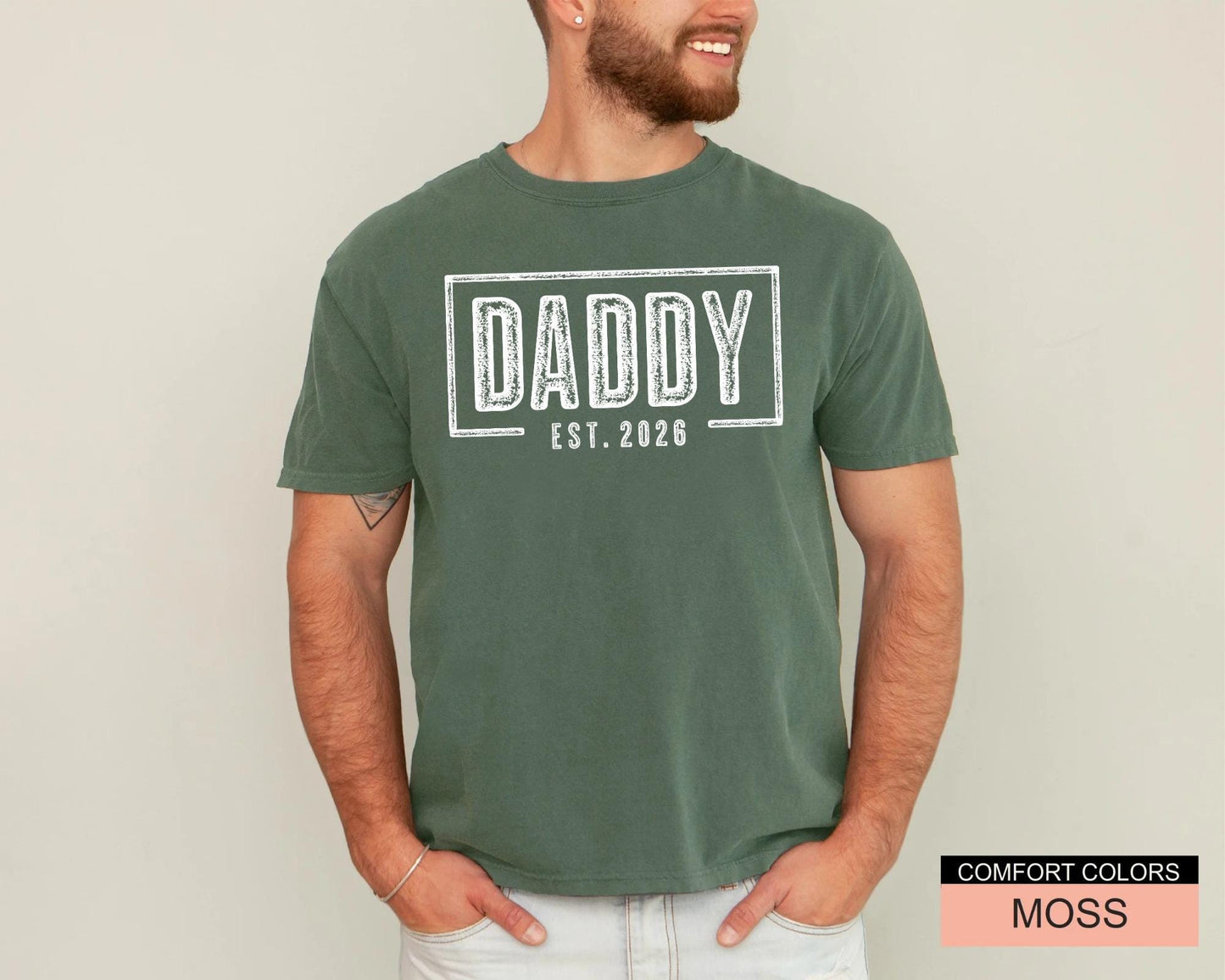 Promoted to Daddy 2026 Shirt, New Father Est Year Tee, Pregnancy Reveal for Husband