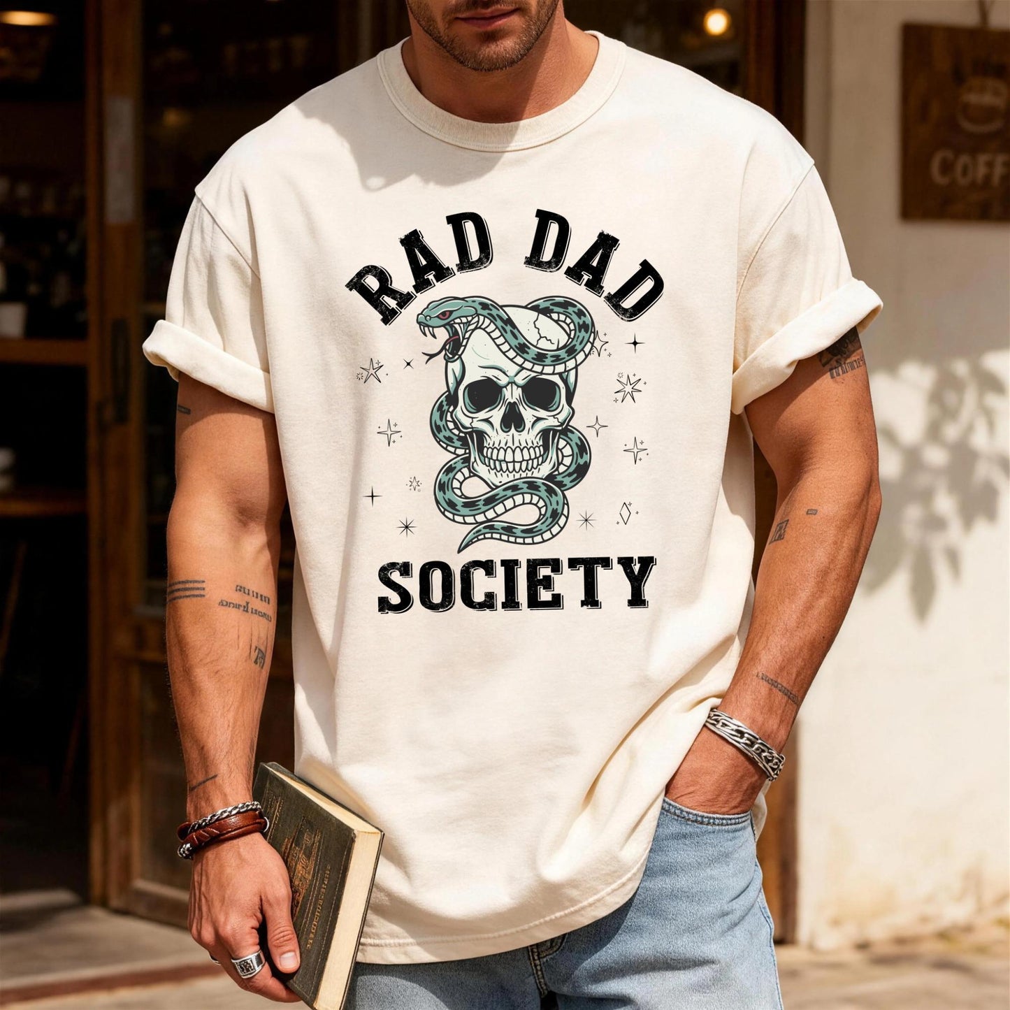 Vintage Rad Dad Society Skull Snake Shirt, Retro Father's Day Gift Tee