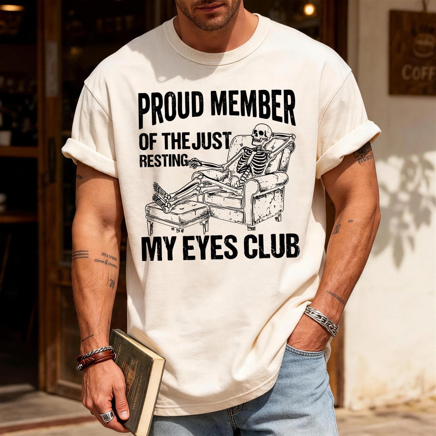 Humorous Skeleton Just Resting My Eyes Shirt, Sarcastic Napping Club Tee