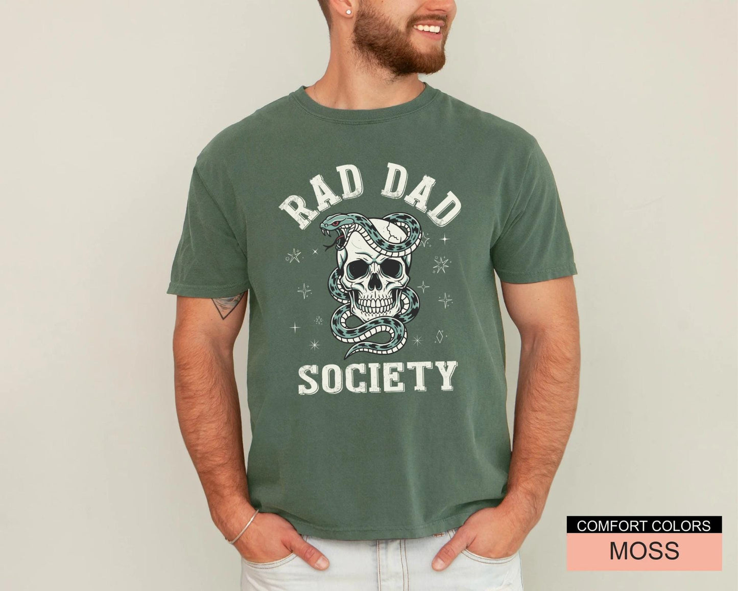 Vintage Rad Dad Society Skull Snake Shirt, Retro Father's Day Gift Tee