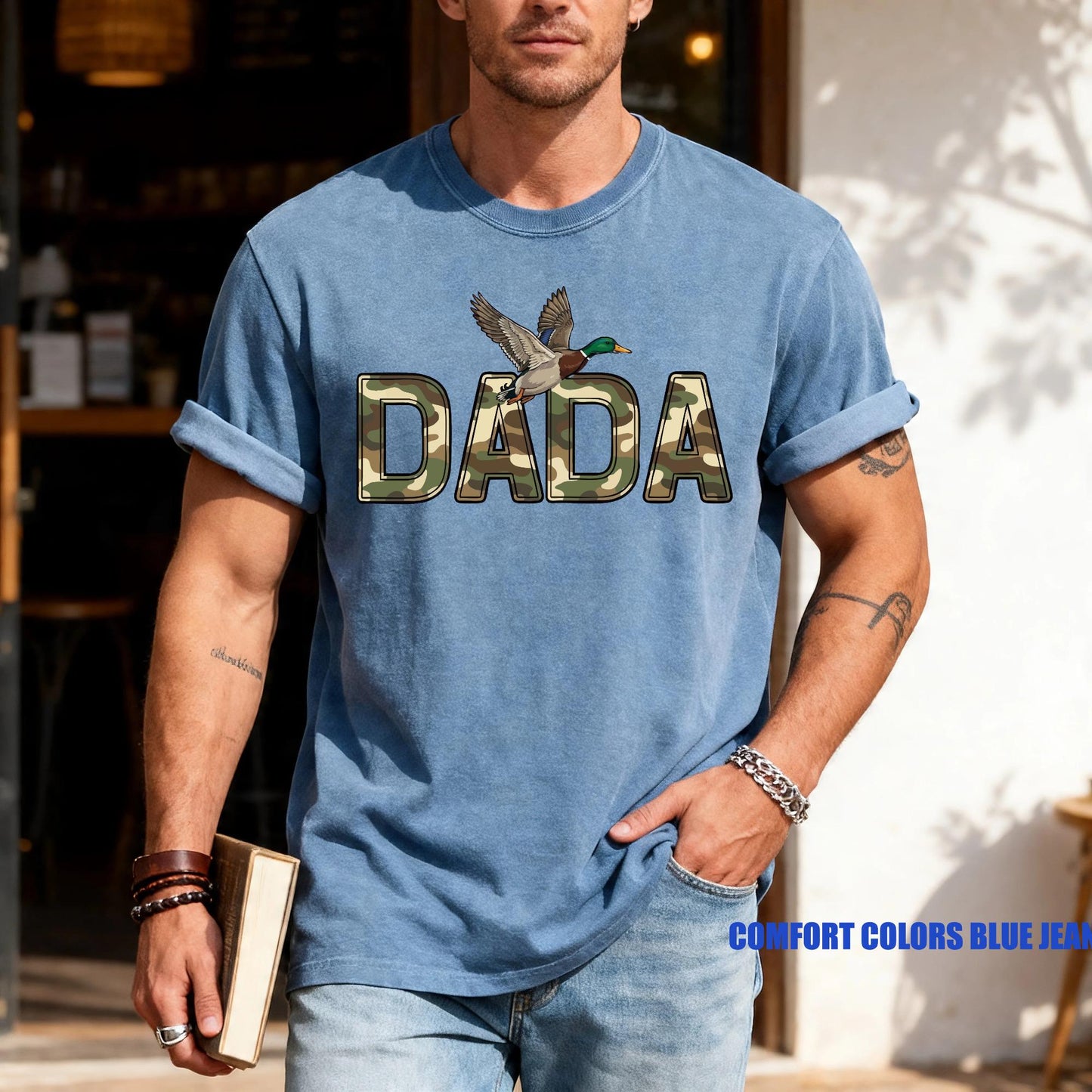Camo Duck Hunting Dada Shirt, Camouflage Mallard Duck Tee for Dad
