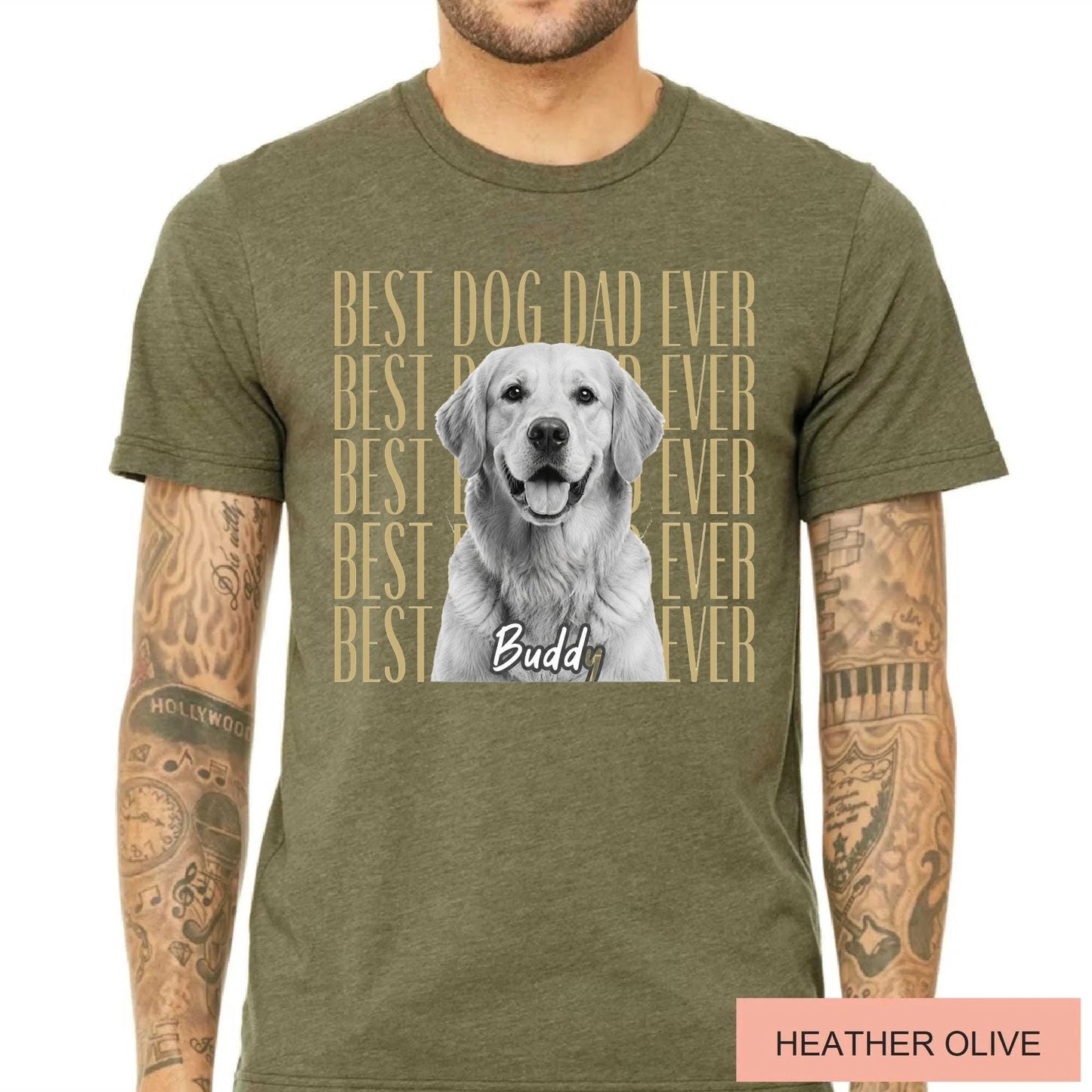 Personalized Dog Photo Dad Shirt, Custom Pet Picture Tee, Husband Present from Wife