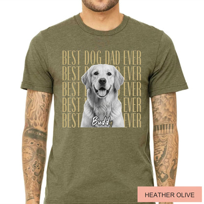 Personalized Dog Photo Dad Shirt, Custom Pet Picture Tee, Husband Present from Wife