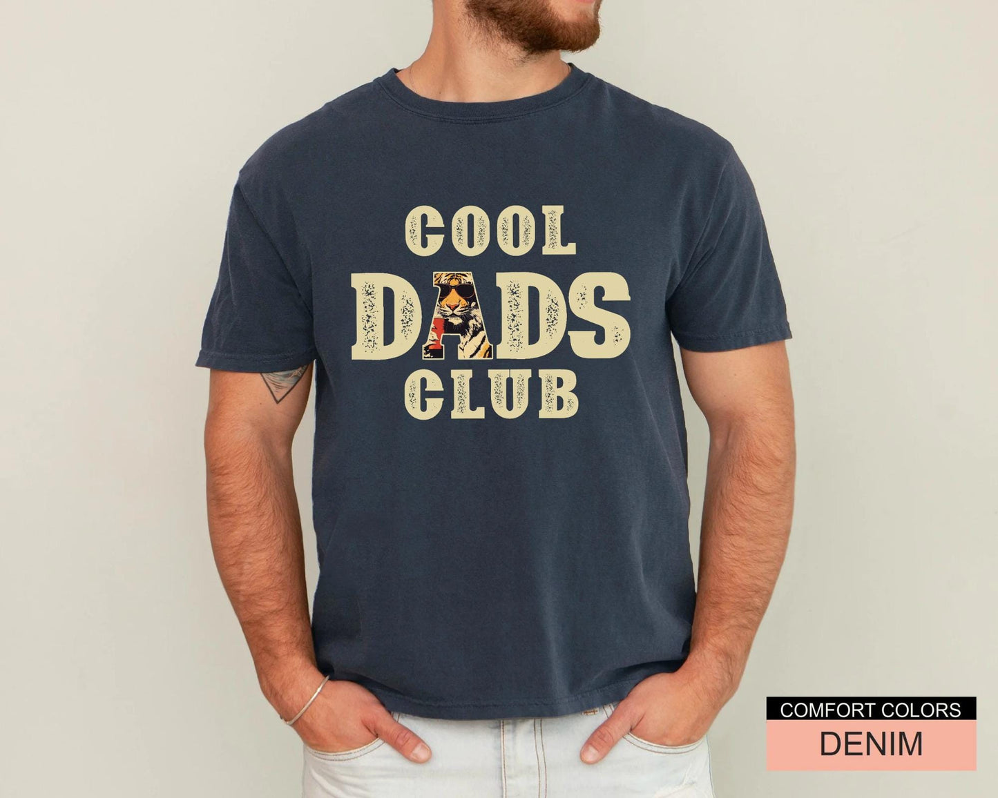 Retro Tiger Sunglasses Dads Club Shirt, Fathers Day Gift Tee
