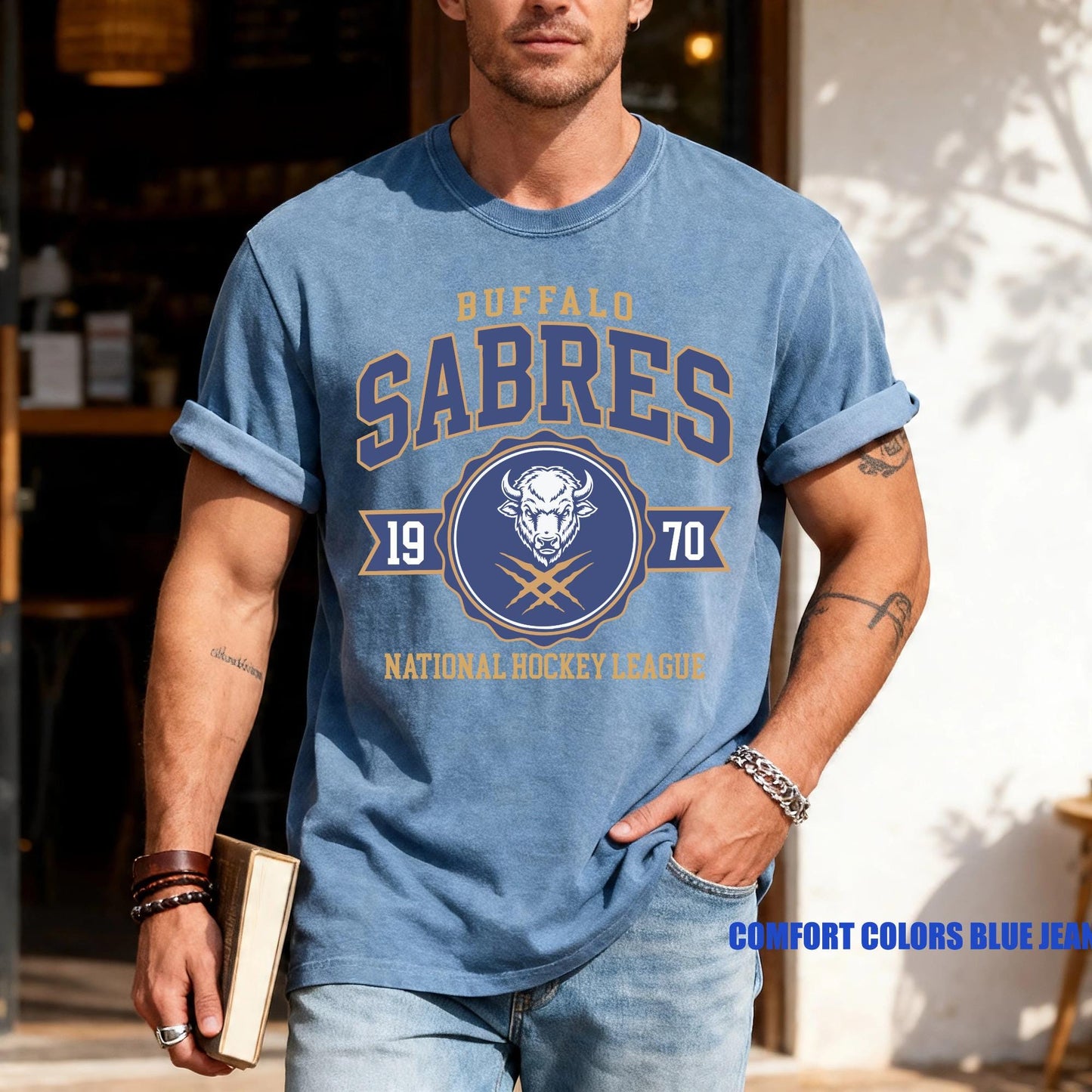 Custom School Hockey Shirt, Personalized Buffalo Hockey Tee