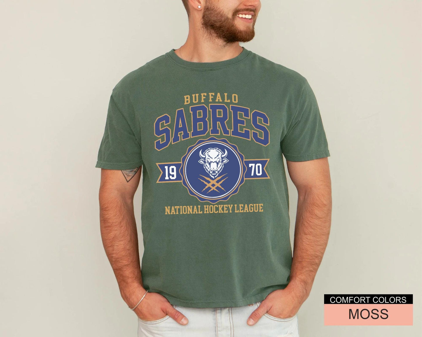 Custom School Hockey Shirt, Personalized Buffalo Hockey Tee