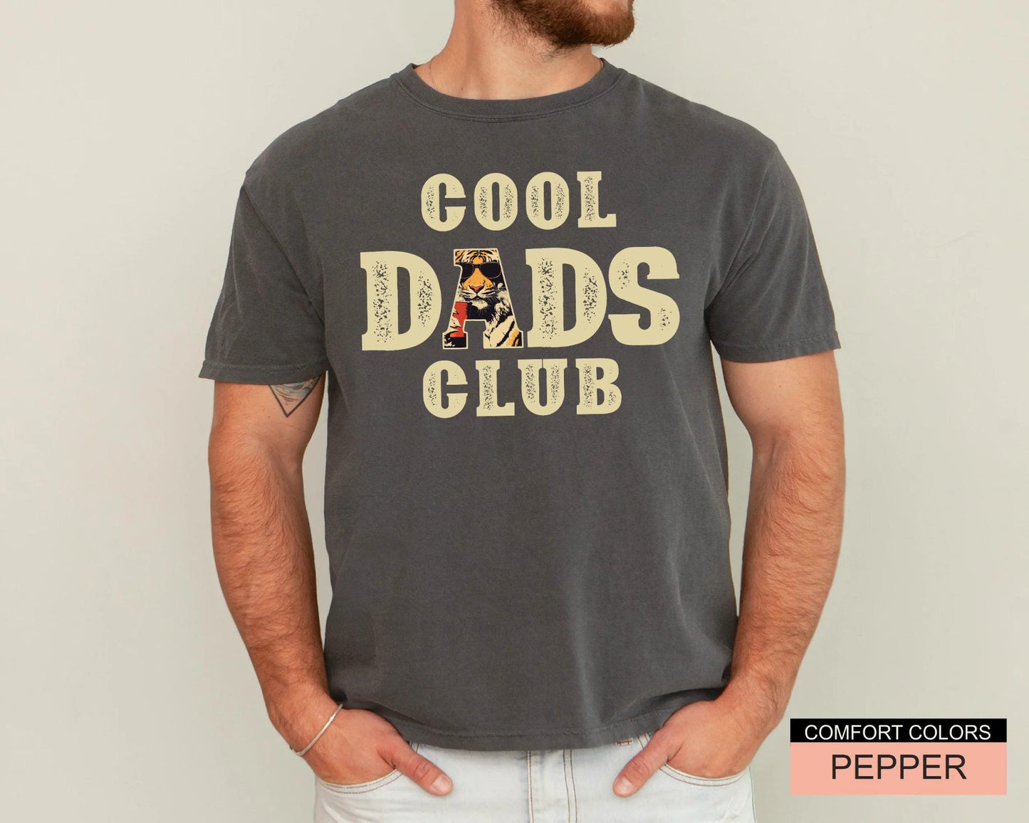 Retro Tiger Sunglasses Dads Club Shirt, Fathers Day Gift Tee